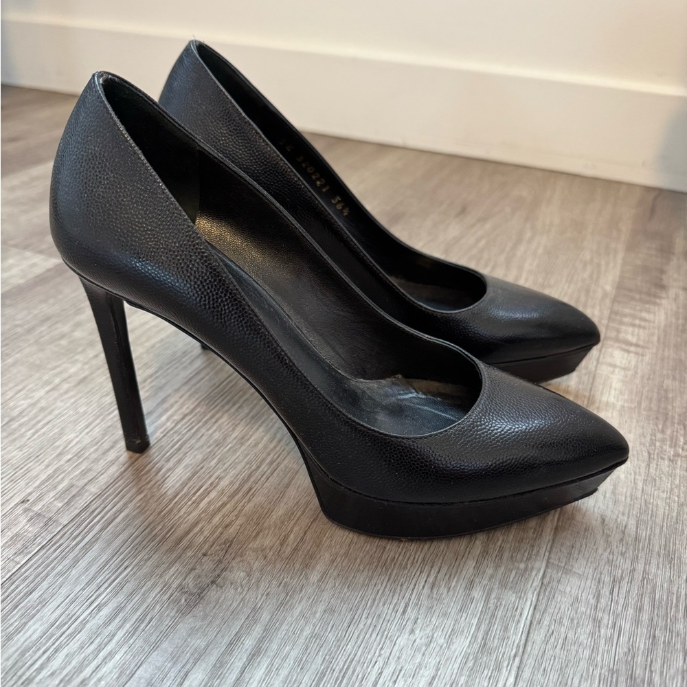 Saint Laurent Black Leather Heels